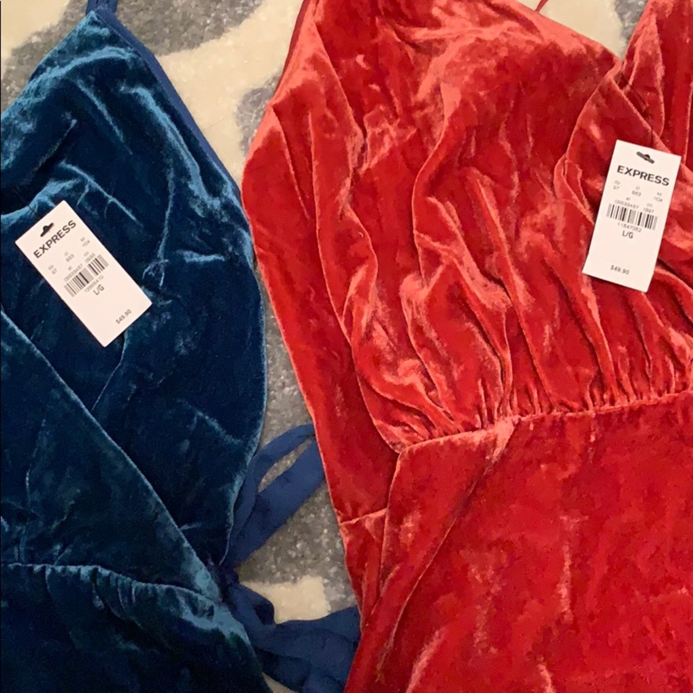 2 colors NWT Express velvet wrap cami Size L - Picture 4 of 6